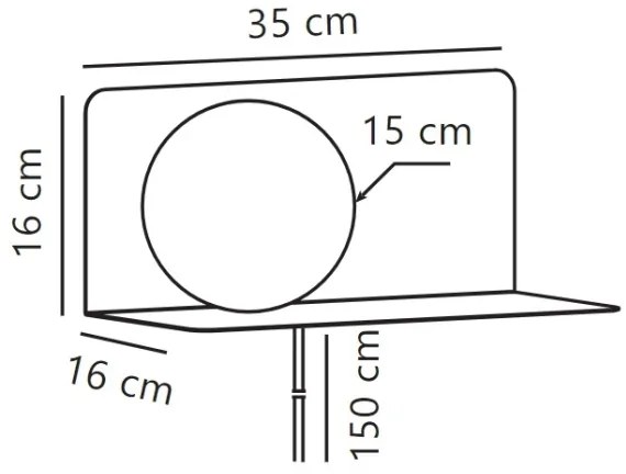 Nordlux - Applique con mensola LILIBETH 1xE14/25W/230V nero