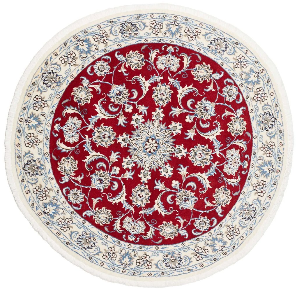 Nain Tappeto persiano 150x150 Rosso (Iran) Annodato A Mano
