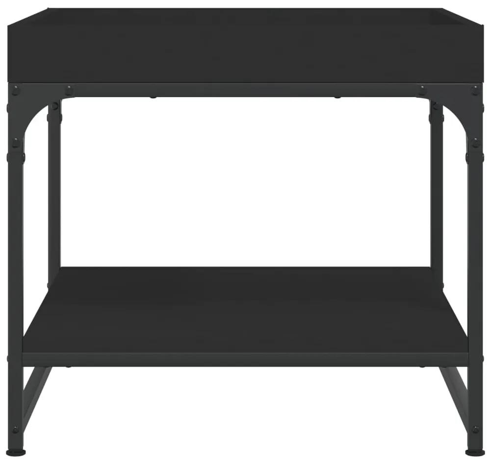 Tavolino da Salotto Nero 49,5x49,5x45 cm in Legno Multistrato