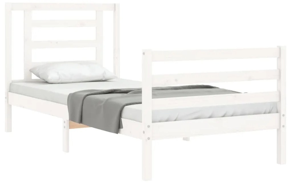 Giroletto con testiera bianco small single legno massello