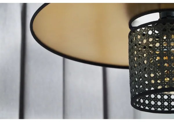 Duolla - Lampadario a plafone TOKYO RATTAN 1xE27/15W/230V diametro 50 cm oro/nero