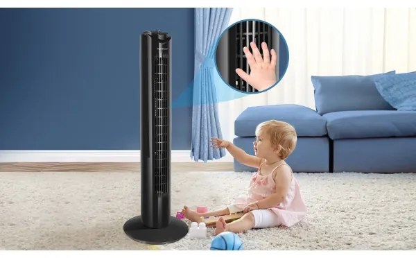 Aigostar - Ventilatore a torre 45W/230V nero