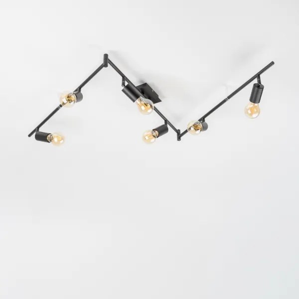 Plafoniera con 6 faretti LED 6xE27/6,5W/230V nera