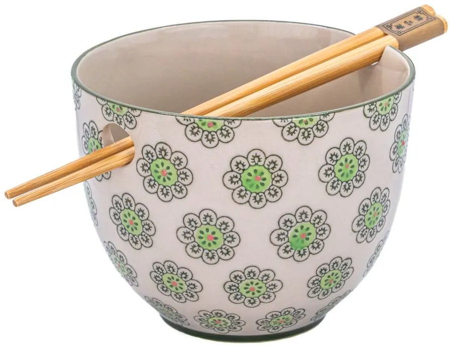 Ciotolina verde e grigia in gres 450 ml Geometric – Sass &amp; Belle