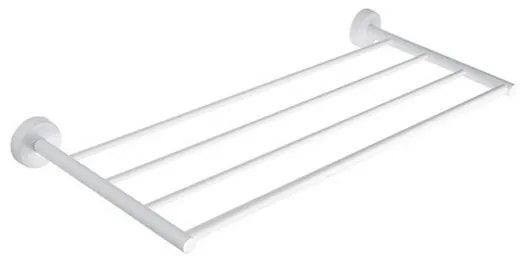 Kamalu - Portsalviette a 4 barre 60 cm in acciaio inox bianco opaco | MIRA-B