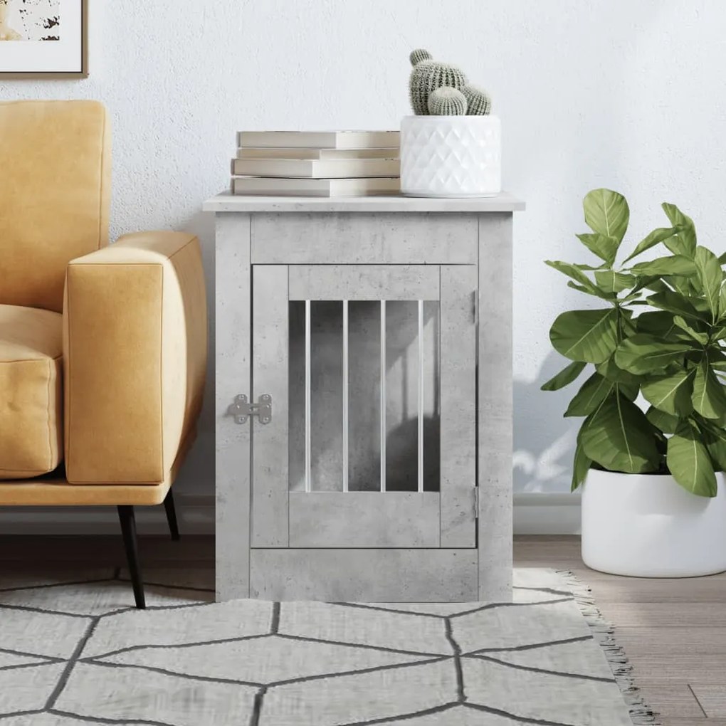 Gabbia cani arredamento grigio cemento 55x80x68cm multistrato