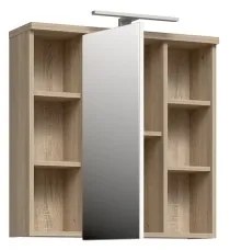 Mobile da bagno a parete con specchio VENOM bianco/rovere sonoma