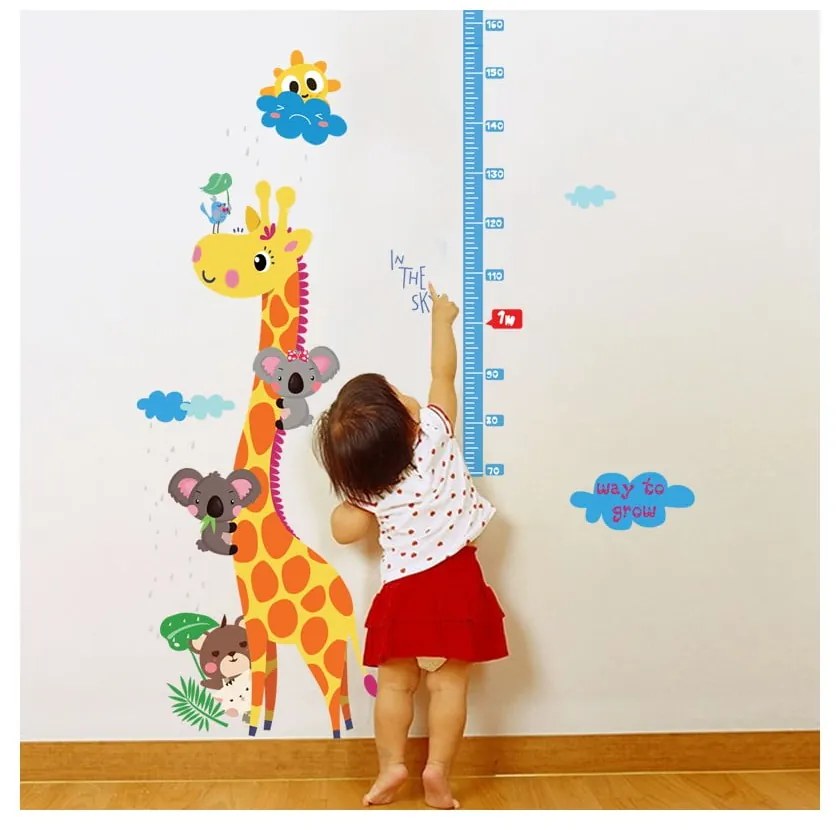 Adesivo per bambini - metro per porta o parete 60x120 cm Giraffe &amp; Koalas - Ambiance
