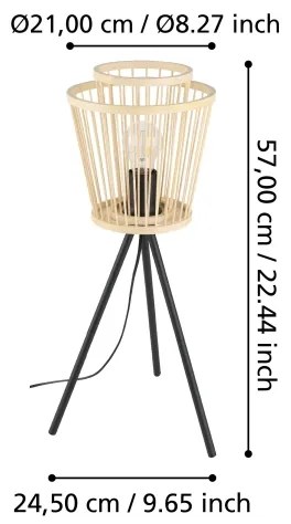 Eglo 43854 - Lampada da tavolo HYKEHAM 1xE27/40W/230V