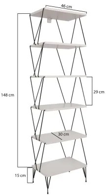 Libreria BALABAN 165x48 cm bianco/nero