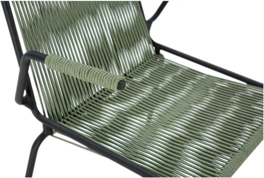 Sedie da pranzo in set verdi in metallo con braccioli/impilabili 2 pz Emily – Marckeric