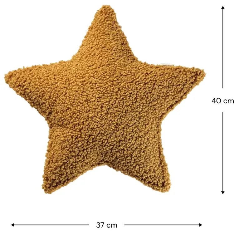 Cuscino per divano da bambini marrone con rivestimento in bouclé Star – Wigiwama