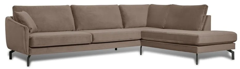 Divano angolare in velluto marrone-beige (angolo destro) Magic - Scandic