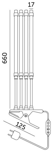 Lampada LED dimmerabile con clip per piante VITARO 4xLED/10W/230V nera