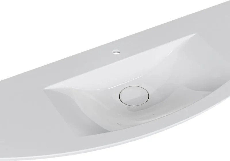 Lavabo da incasso semicircolare in marmo bianco H 5 cm