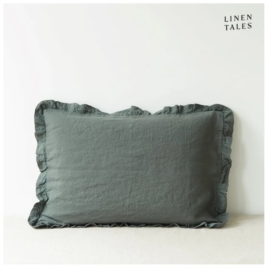 federa 40x60 cm Forest Green - Linen Tales