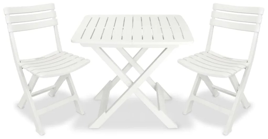 Set Da Bistrot 3 Pz İn Plastica Bianco /