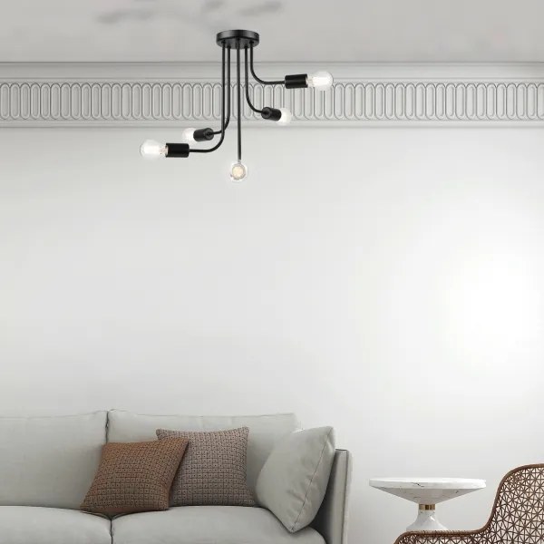 Lampadario a plafone TRINITY 5xE27/15W/230V nero