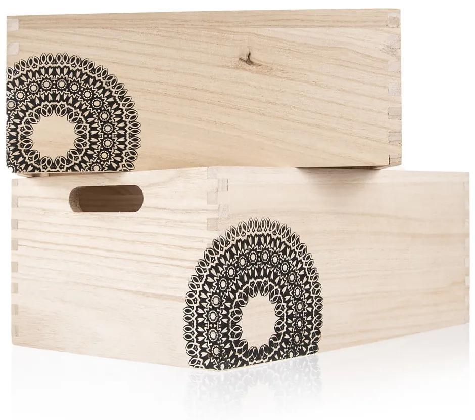 Scatola portaoggetti decorativa in legno Mandala - Orion