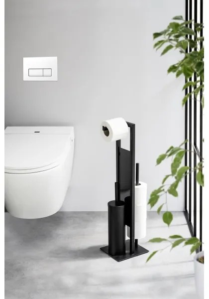 WENKO 25400100 - Scopino WC RIVALTA 18x70 cm nero