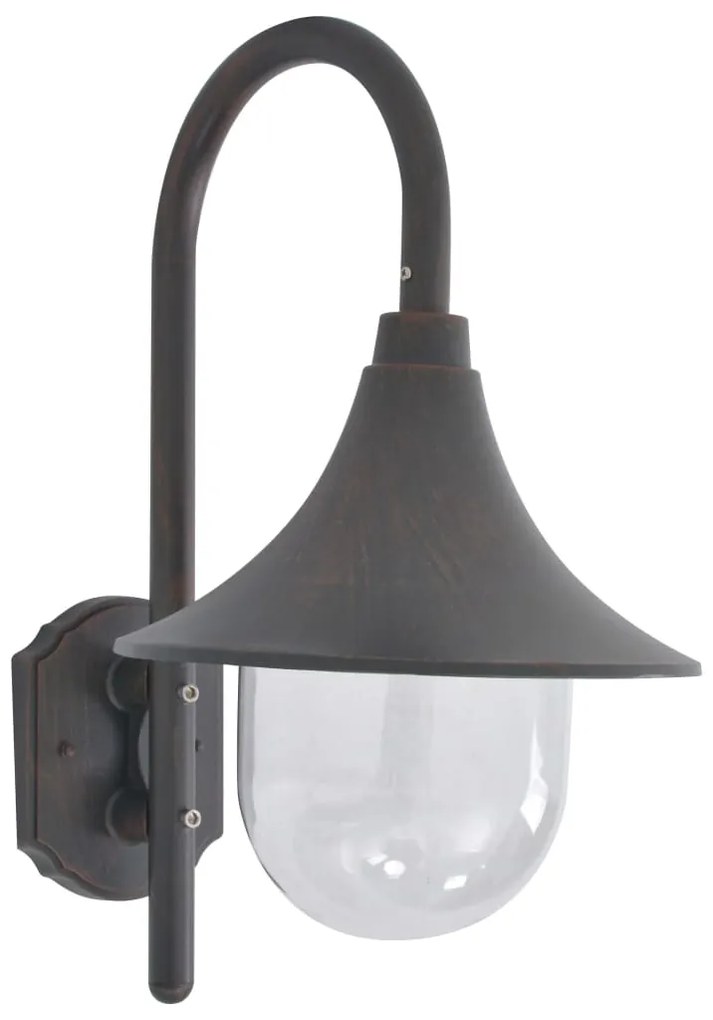 Lampada Da Parete Da Giardino E27 42 Cm Alluminio Bronzo /