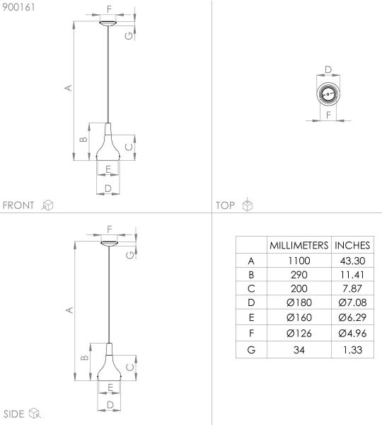 Eglo 900161 - Lampadario a sospensione con filo SABINAR 1xE27/40W/230V diametro 18 cm nero