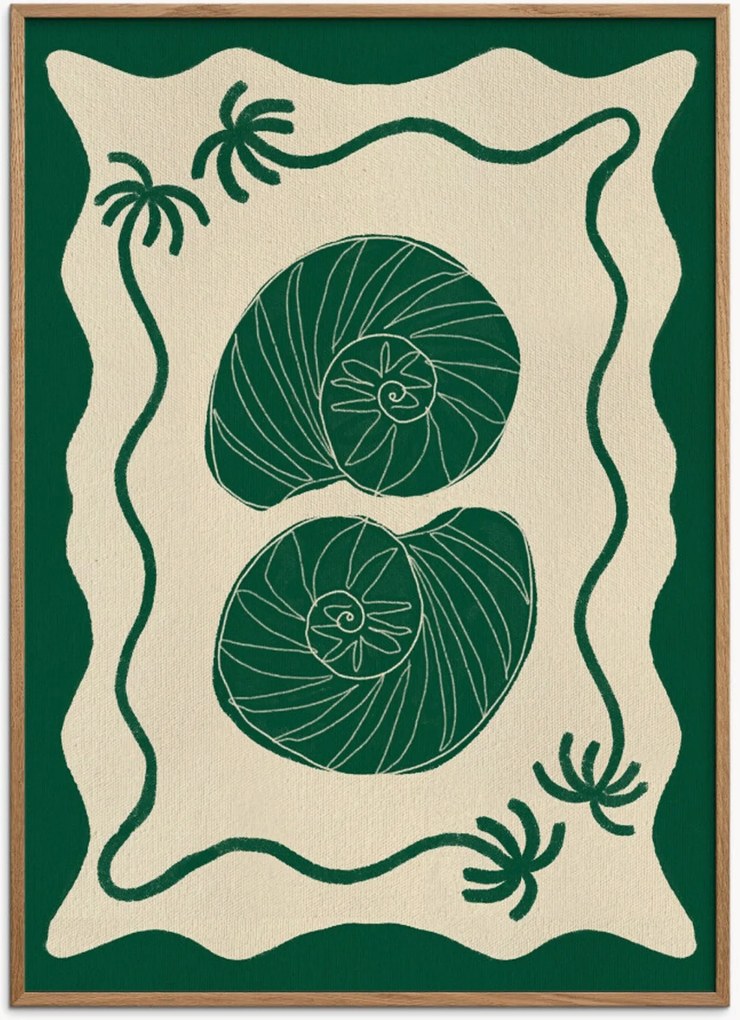 Stampa digitale incorniciata Green Seashell Stories