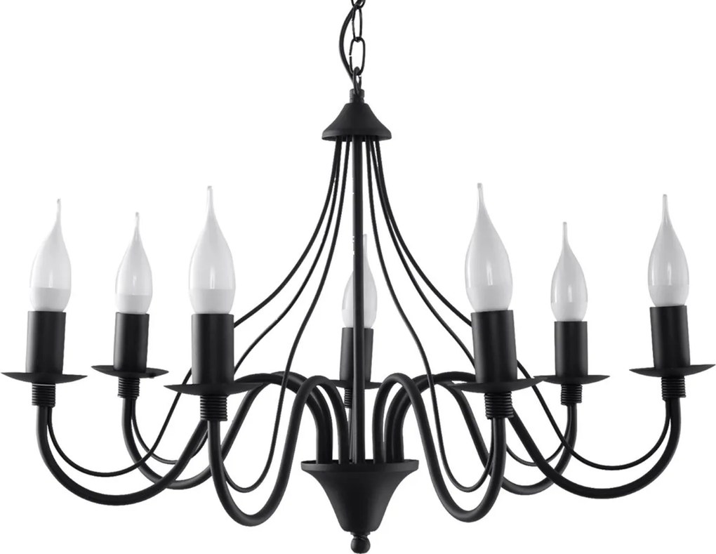 Lampadario a sospensione 7xE14 MINERWA 7 in acciaio