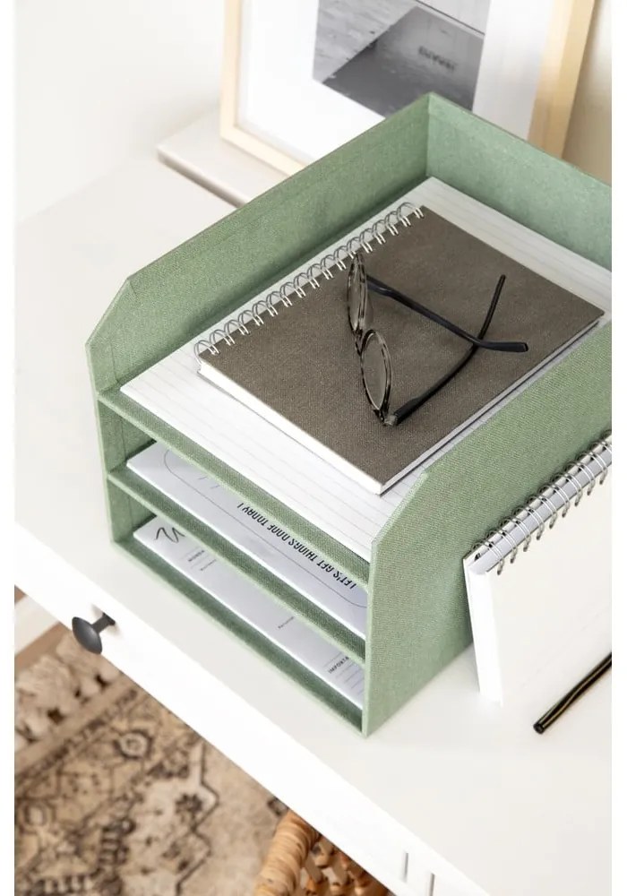 Organizer verde in cartone per documenti Trey Canvas Paper Laminate – Bigso