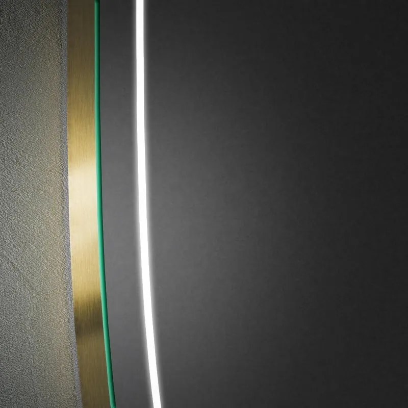 Specchio Lumiere con illiminazione 100x90 cm oro