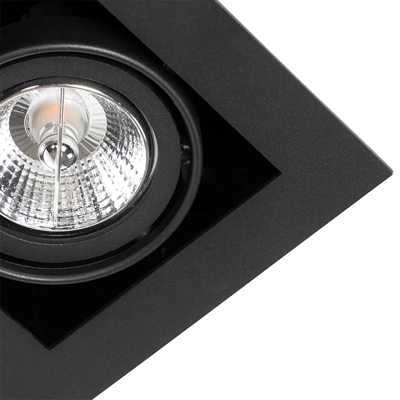 Faretto da incasso moderno nero 2 luci orientabile - Oneon 70