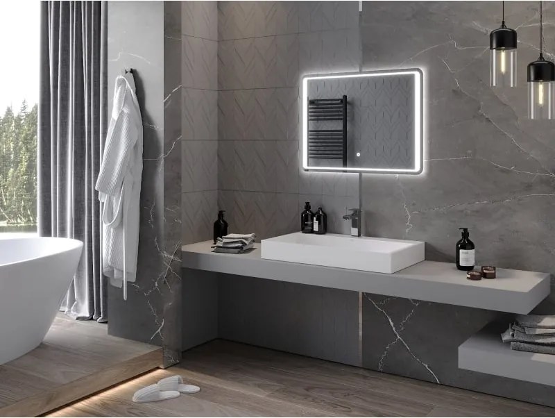Mexen Zusa specchio da bagno retroilluminato 80 x 60 cm, LED 6000K, antiappannamento - 9808-080-060-611-00