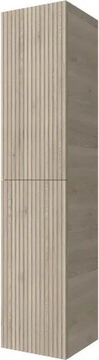 Colonna bagno sospesa 160cm in cappuccino cannettato a 2 ante Nara