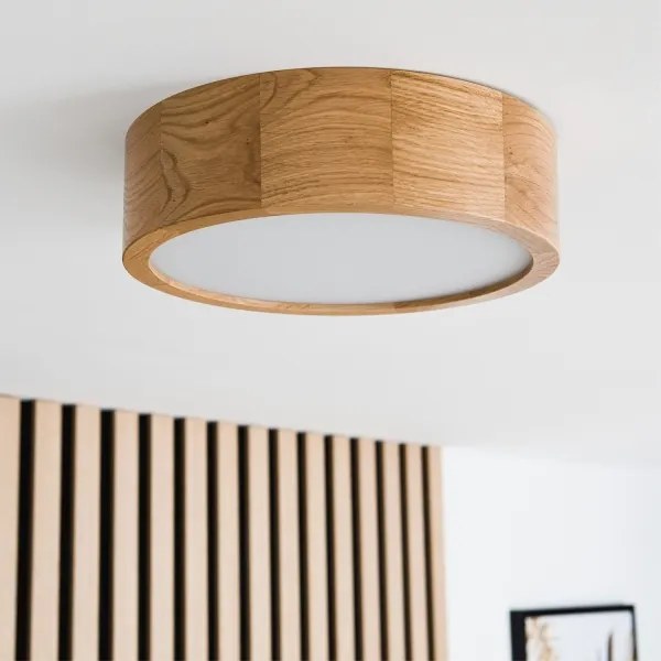 Brilagi - LED RGBW dimmerabile plafoniera CARVALHO 1xE27/9W/230V Wi-Fi rovere Ø 27,5