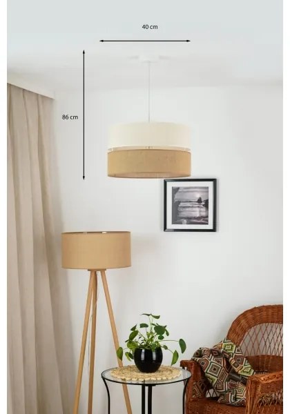 Brilagi - Lampadario a cavo ROYAL YUTE 1xE27/15W/230V Ø 40 cm beige crema