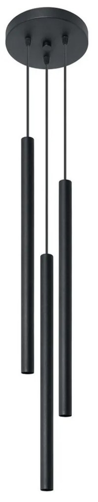 Lampadario in Acciaio a Sospensione 3xG9 PASTELO 3P Nero da interno