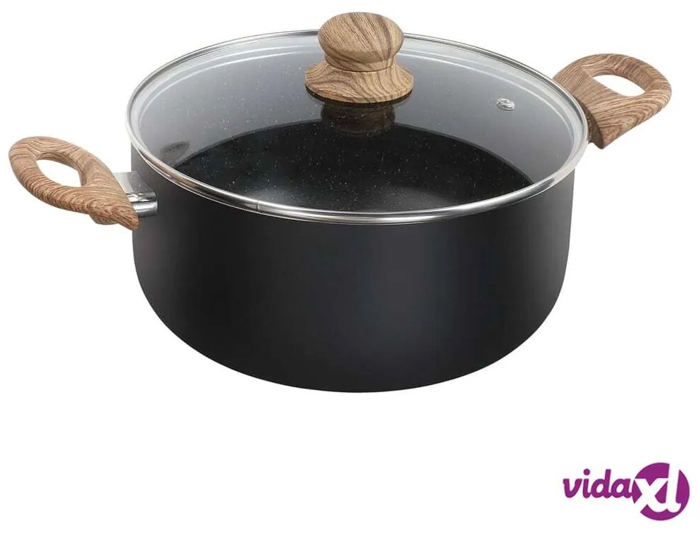 Livoo Casseruola con Effetto Legno e Pietra 28 cm 6 L Alluminio