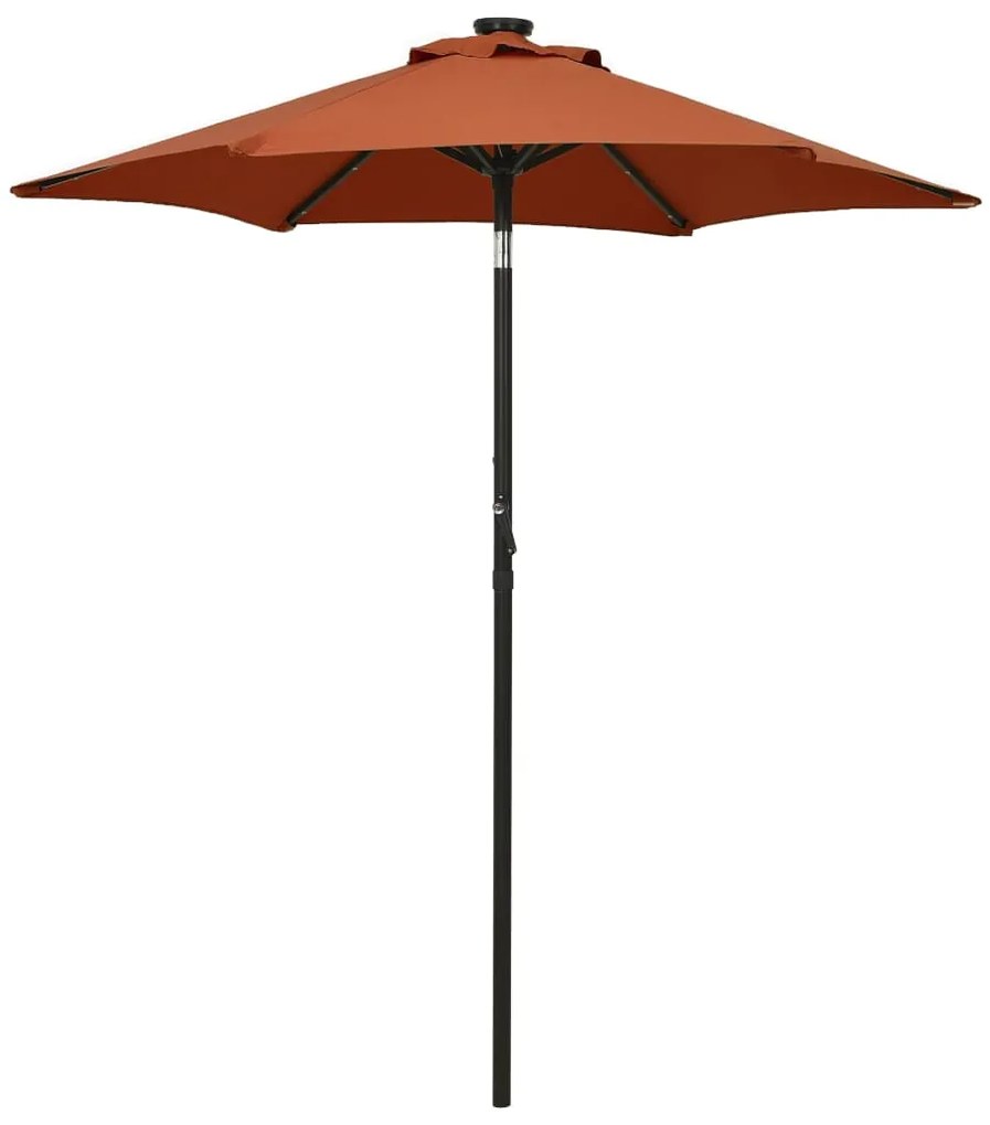 Ombrellone Con Luci Led Terracotta 200x211 Cm İn Alluminio /