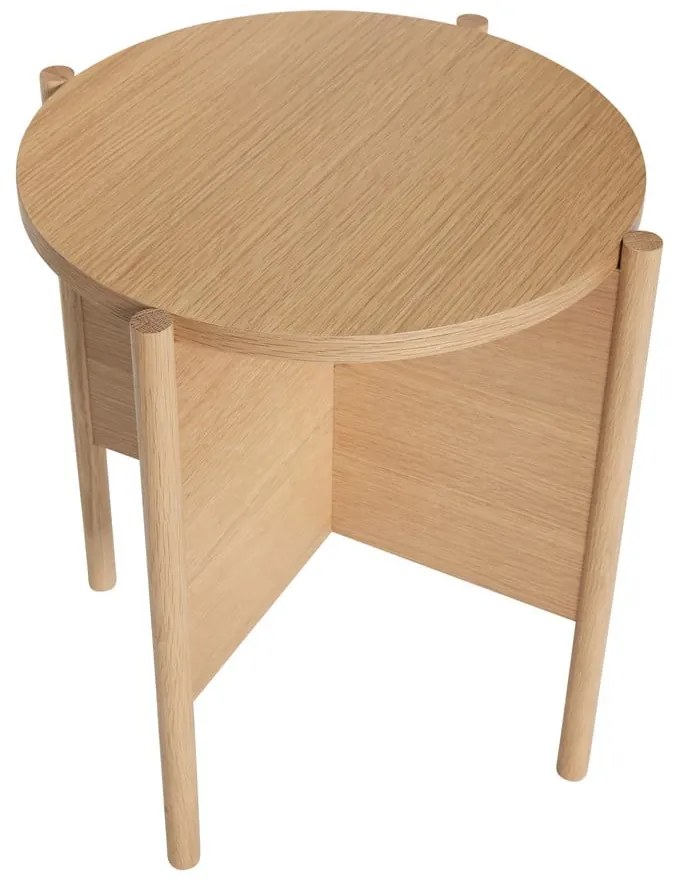 Tavolinino rotondo in rovere ø 45 cm Heritage - Hübsch