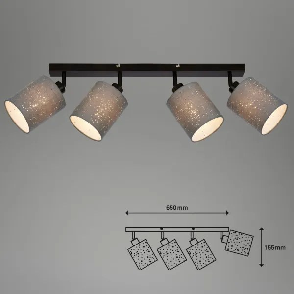 Briloner 2078-044 - Faretto SPOTLIGHT 4xE27/25W/230V grigio/nero