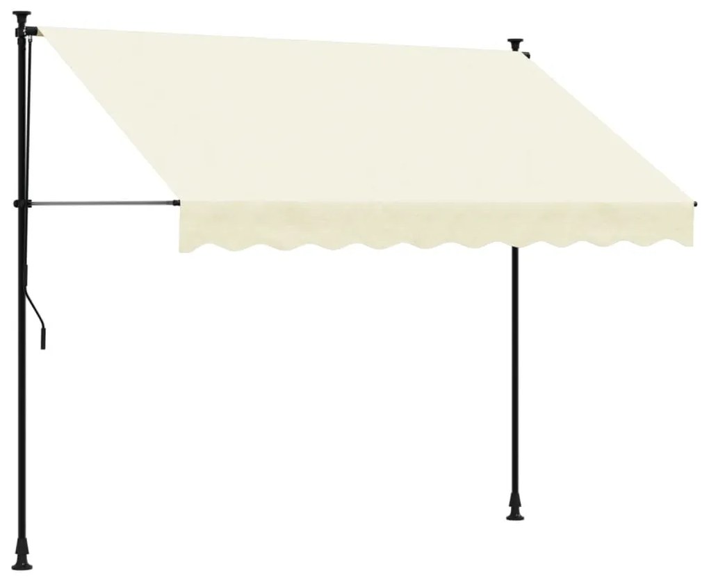 Tenda da Sole Retrattile Crema 250x150 cm in Tessuto e Acciaio