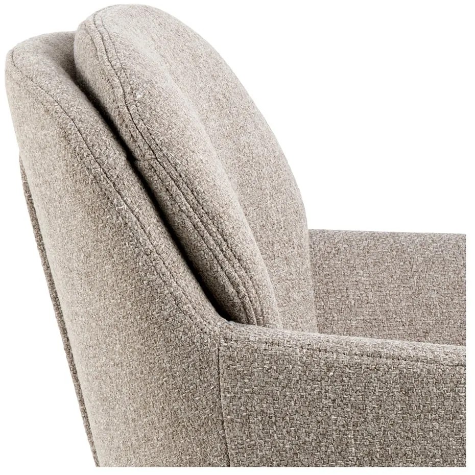 Sedia da pranzo beige in imbottito con braccioli Dora – Actona