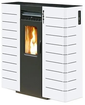Stufa A Pellet Canalizzata Slim 10C Bianca King - 9kW