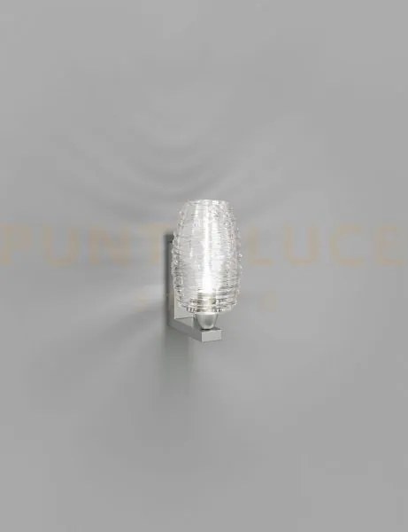 Damasco applique a parete 1ap cristallo cristallo nickel satinato 1...