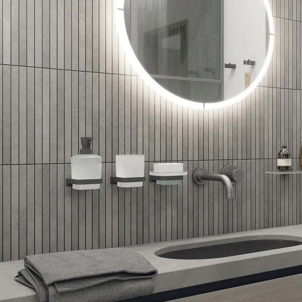 NIMCO MAC 2905831C-T-90-Distributore di sapone a parete e portaspazzolino MAYA 320 mm