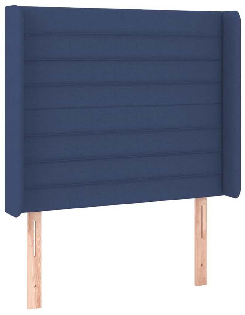 Testiera ad orecchio blu 103x16x118/128 cm in tessuto