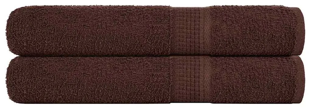 Asciugamani 2 Pz Marrone 100x200 Cm 360 G/m² 100% Cotone /