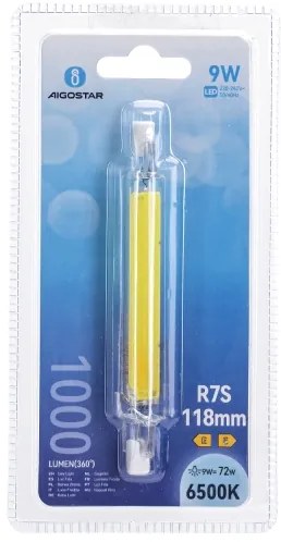 Lampadina LED R7s/9W/230V 6500K - Aigostar