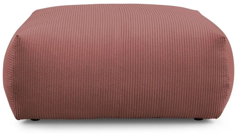 Poggiapiedi in rosa chiaro con rivestimento in velluto a coste Voltaire – Bobochic Paris