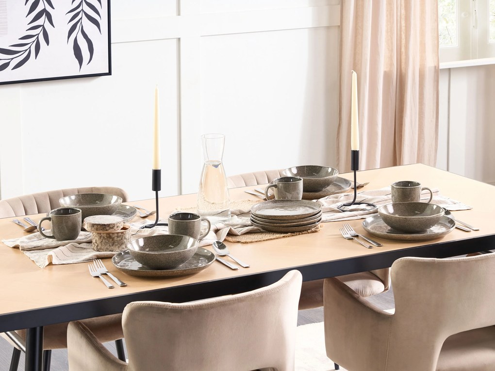 Servizio di piatti e posate 16 pezzi gres porcellanato COSTMARY Beliani